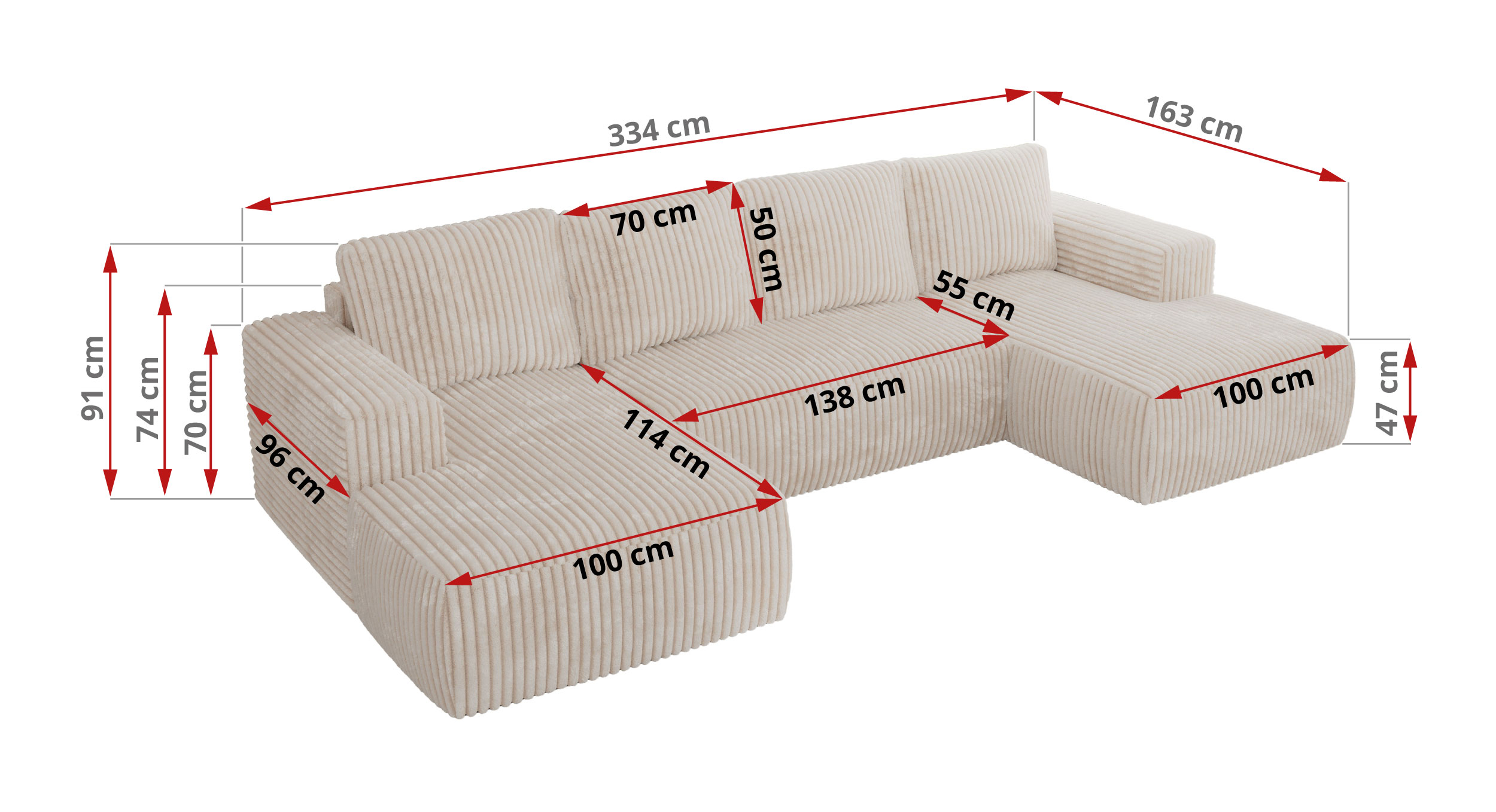 Narożnik TRENTINO U - Tilia 01 - beżowy - OUTLETU - 42_1